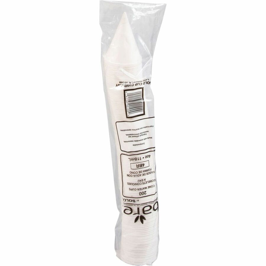 Solo Eco-Forward 4 oz Treated Paper Cone Water Cups - Rear