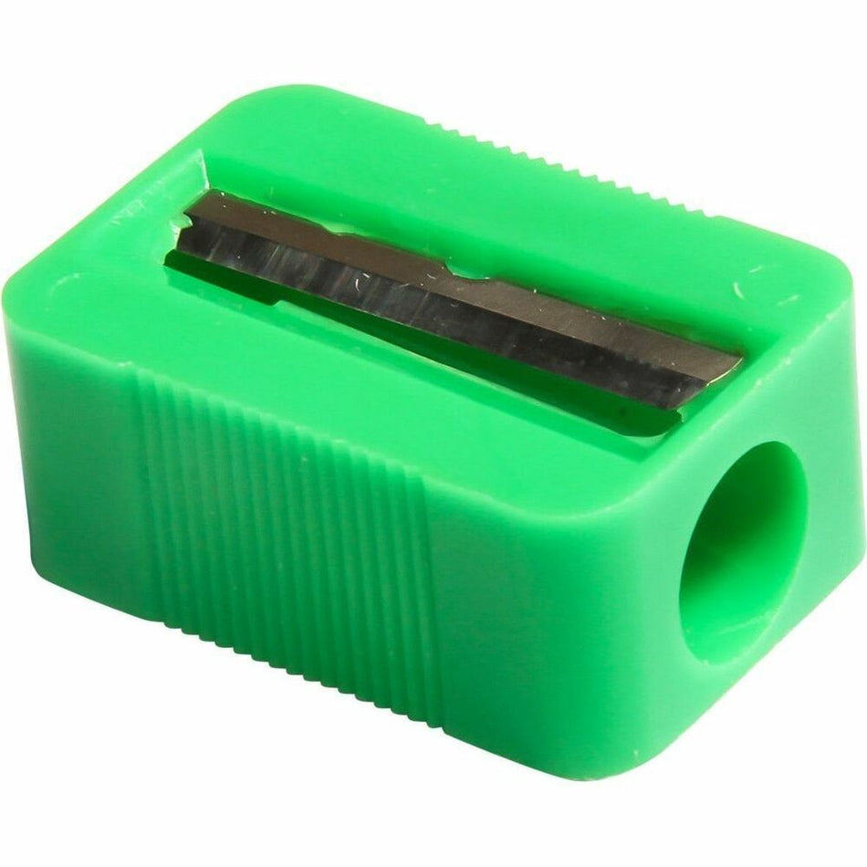 Baumgartens Slanted Face Pencil Sharpener Single Hole ASSORTED Colors (MR3380) - Handheld - 1 Hole(s) - Plastic - Assorted - 1 Each