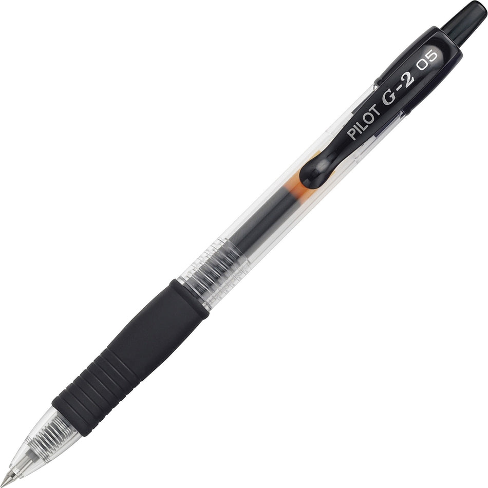 Pilot G2 Retractable XFine Gel Ink Rollerball Pens - 0.5 mm Extra Fine Pen Point - Refillable - Retractable - Black Ink - Gel-based - 1 Dozen