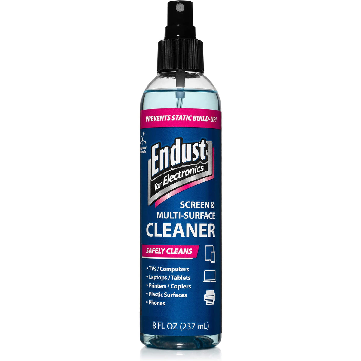 Endust Anti-Static Electronics Cleaner - For Multi Surface, Electrical Equipment - 8 fl oz - Ammonia-free, Anti-static, Oil-free, Wax-free, Streak-free, Residue-free - BluePump Spray - 1 Each