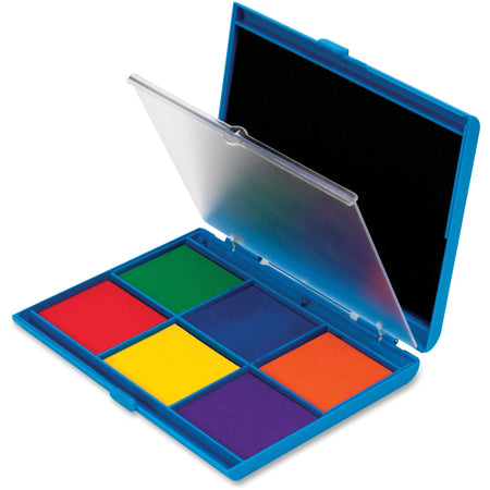 Learning Resources 7 Color Stamp Pad Ink Pad - Black, Green, Blue, Orange, Red, Yellow, Purple Ink - 1 Each