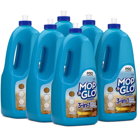 Professional MOP & GLO® Triple Action Floor Shine Cleaner - For Wood Floor, Vinyl Floor, Linoleum Floor, Ceramic Tile Floor, Tile - 64 oz (4 lb) - Fresh Citrus Scent - Tan - 6 / Carton