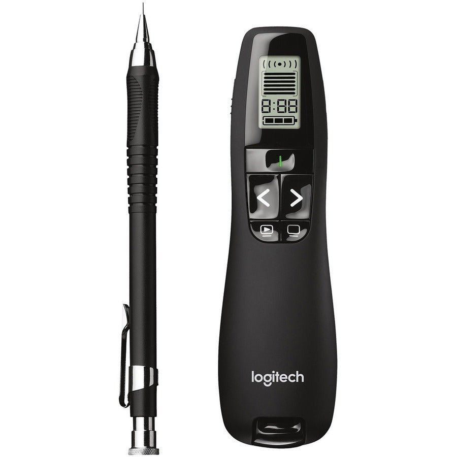 Logitech R800 Laser Presentation Remote - For Visual Presenter LCD - Radio Frequency - 100 ft Operating Distance - BatteryBlack - 1 Each