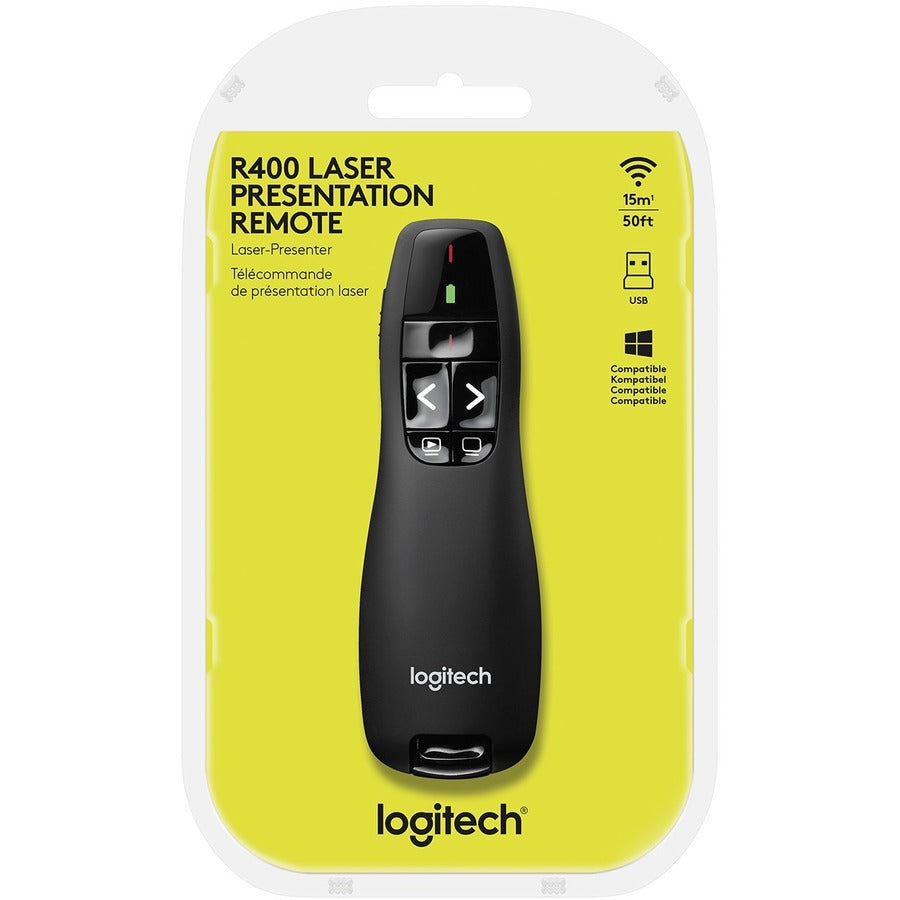 Logitech R400 Wireless Presenter: Laser Pointer for Smooth Presentations - Pointers
