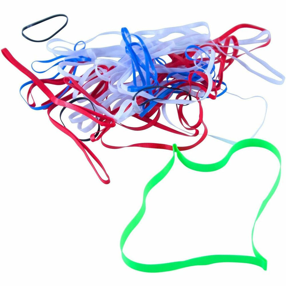 Conserve PlastiBands ASSORTED Sizes 100 Pack ASSORTED Colors - Latex-free, Strong - Polyurethane - Assorted - 100 / Box