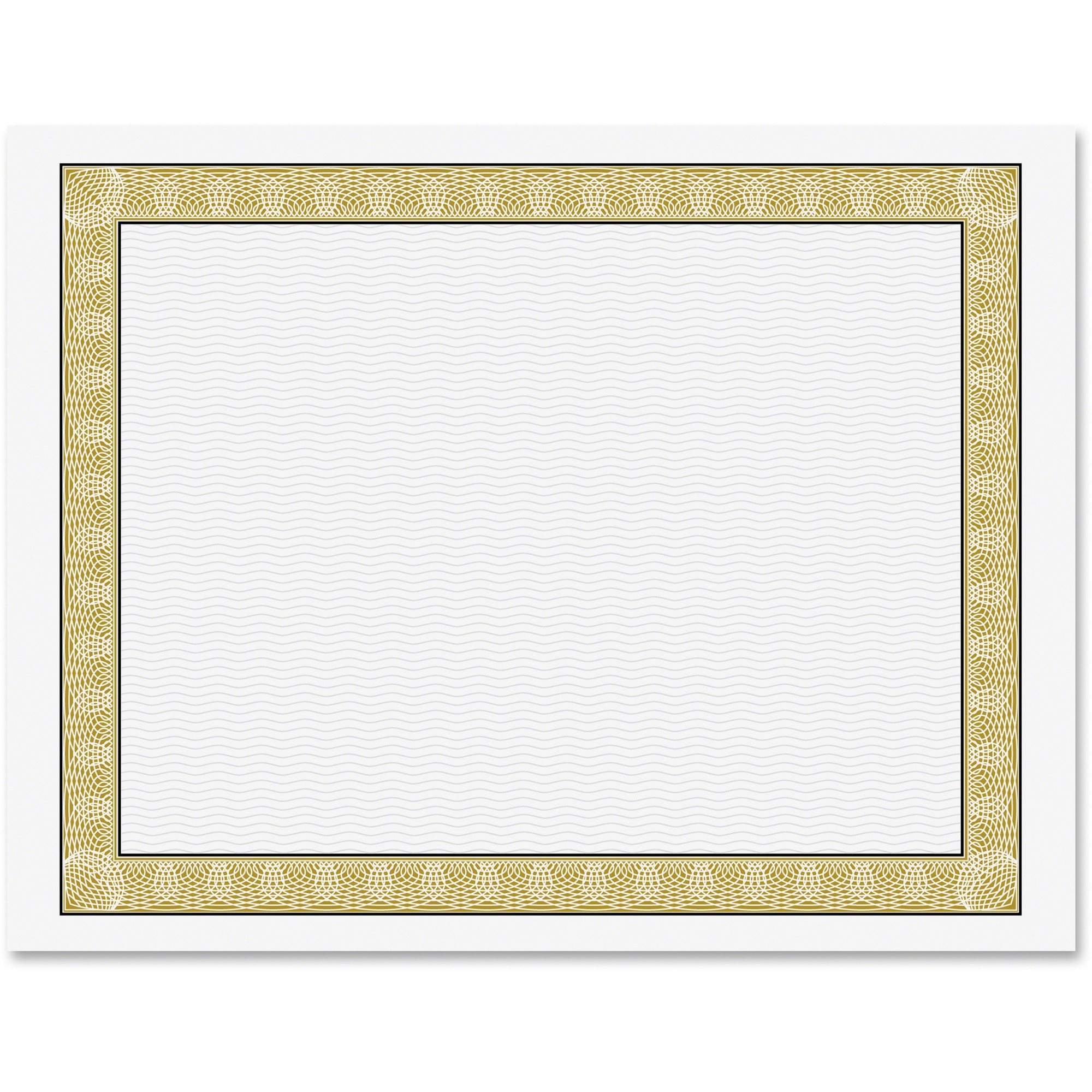 Geographics Diplomat Printable Certificates - 24 lb Basis Weight - 11" Width x 8.5" Length - Inkjet, Laser Compatible - Gold with White Border - Parchment Paper - 50 / Pack