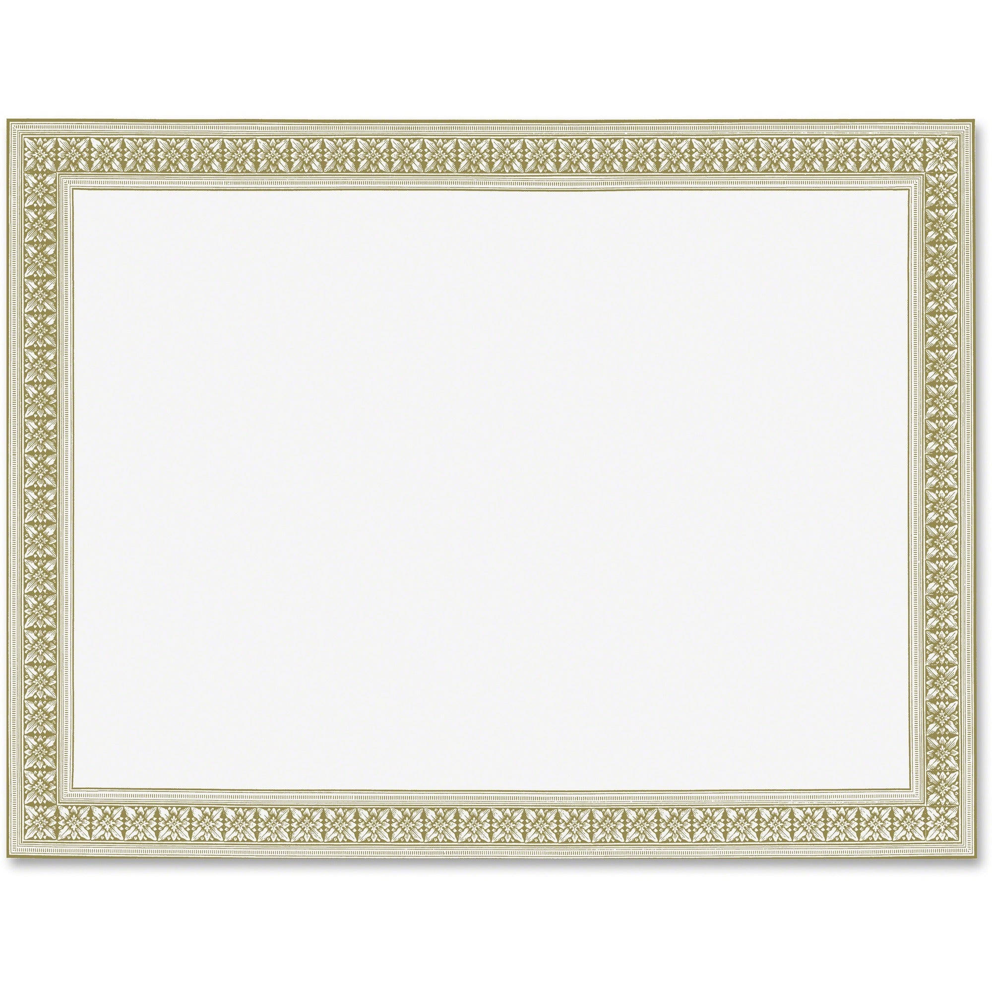 Geographics Flourish Gold Foil Award Certificates - 24 lb Basis Weight - 8.5" Width x 11" Length - Inkjet, Laser Compatible - White Border - Parchment Paper - 12 / Pack