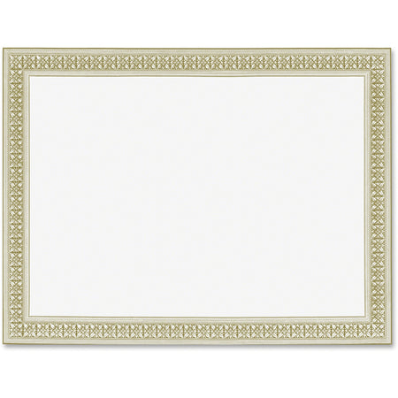 Geographics Flourish Gold Foil Award Certificates - 24 lb Basis Weight - 8.5" Width x 11" Length - Inkjet, Laser Compatible - White Border - Parchment Paper - 12 / Pack