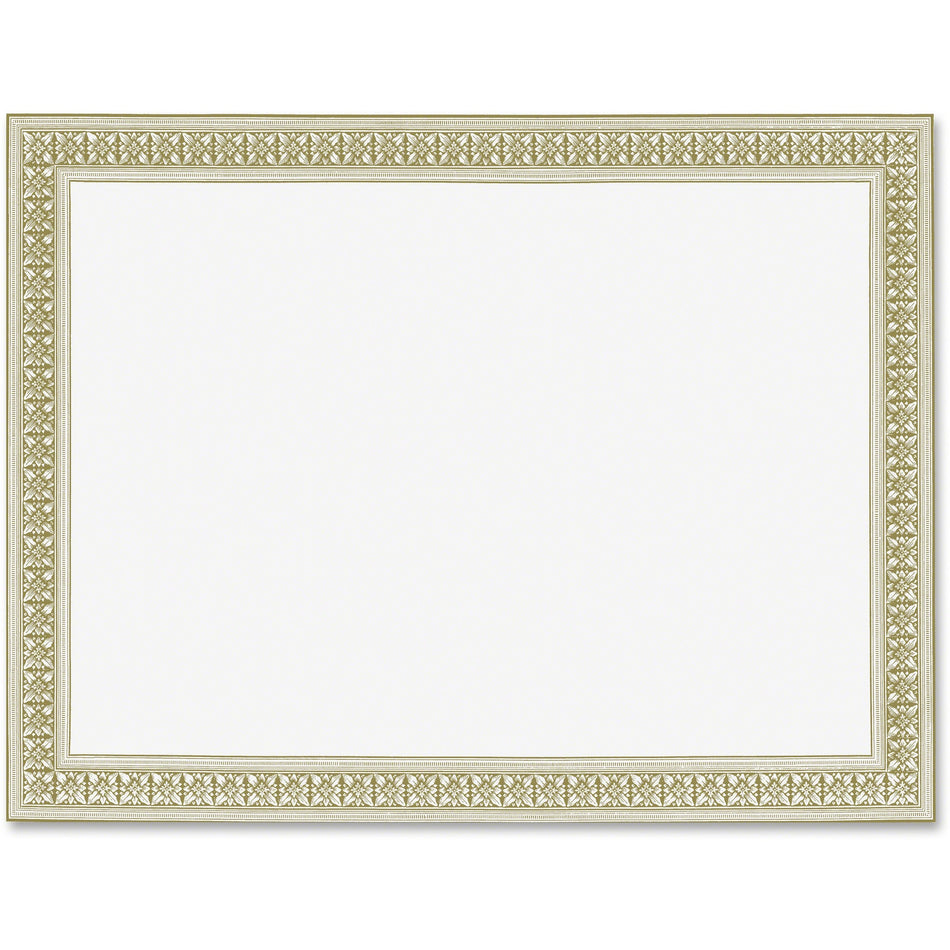 Geographics Flourish Gold Foil Award Certificates - 24 lb Basis Weight - 8.5" Width x 11" Length - Inkjet, Laser Compatible - White Border - Parchment Paper - 12 / Pack