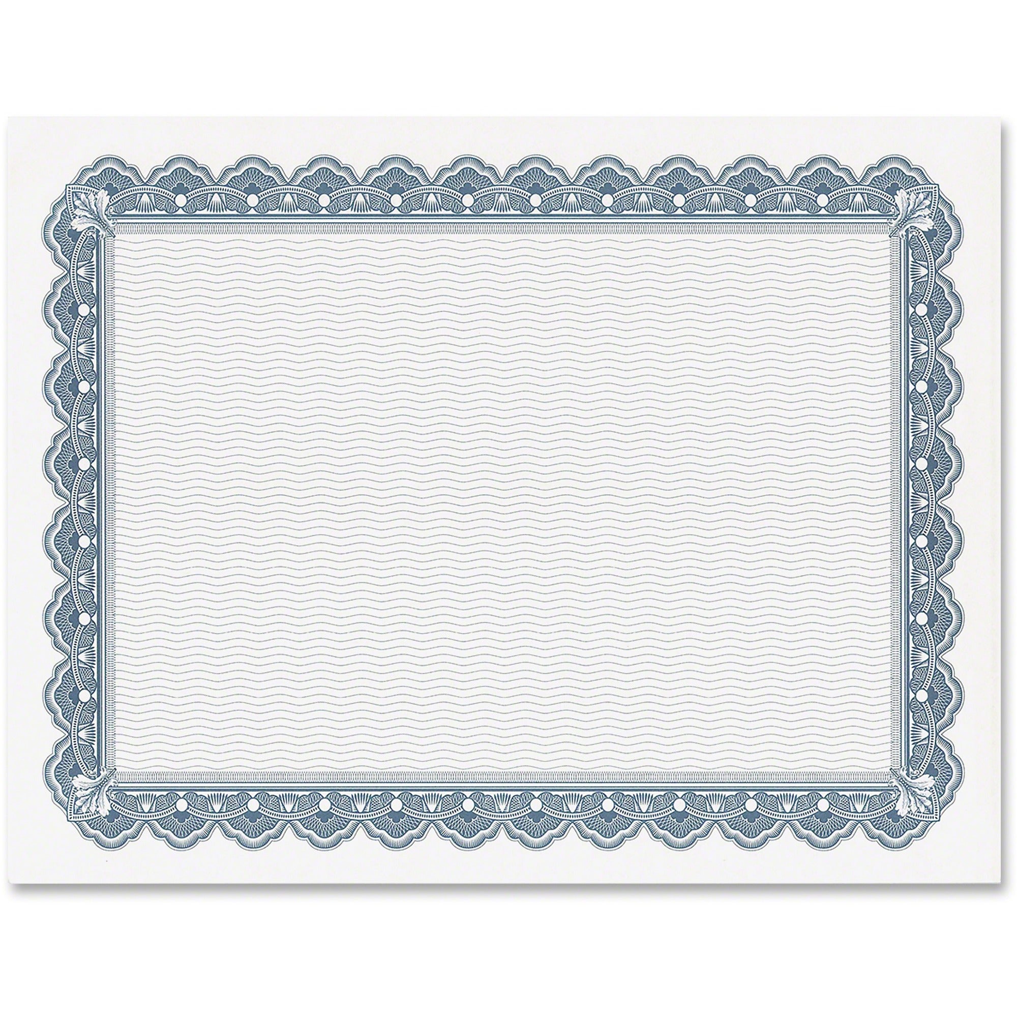 Geographics Printed Border Blank Certificates - 24 lb Basis Weight - 11" Width x 8.5" Length - Inkjet, Laser Compatible - White Border - Parchment Paper - 50 / Pack