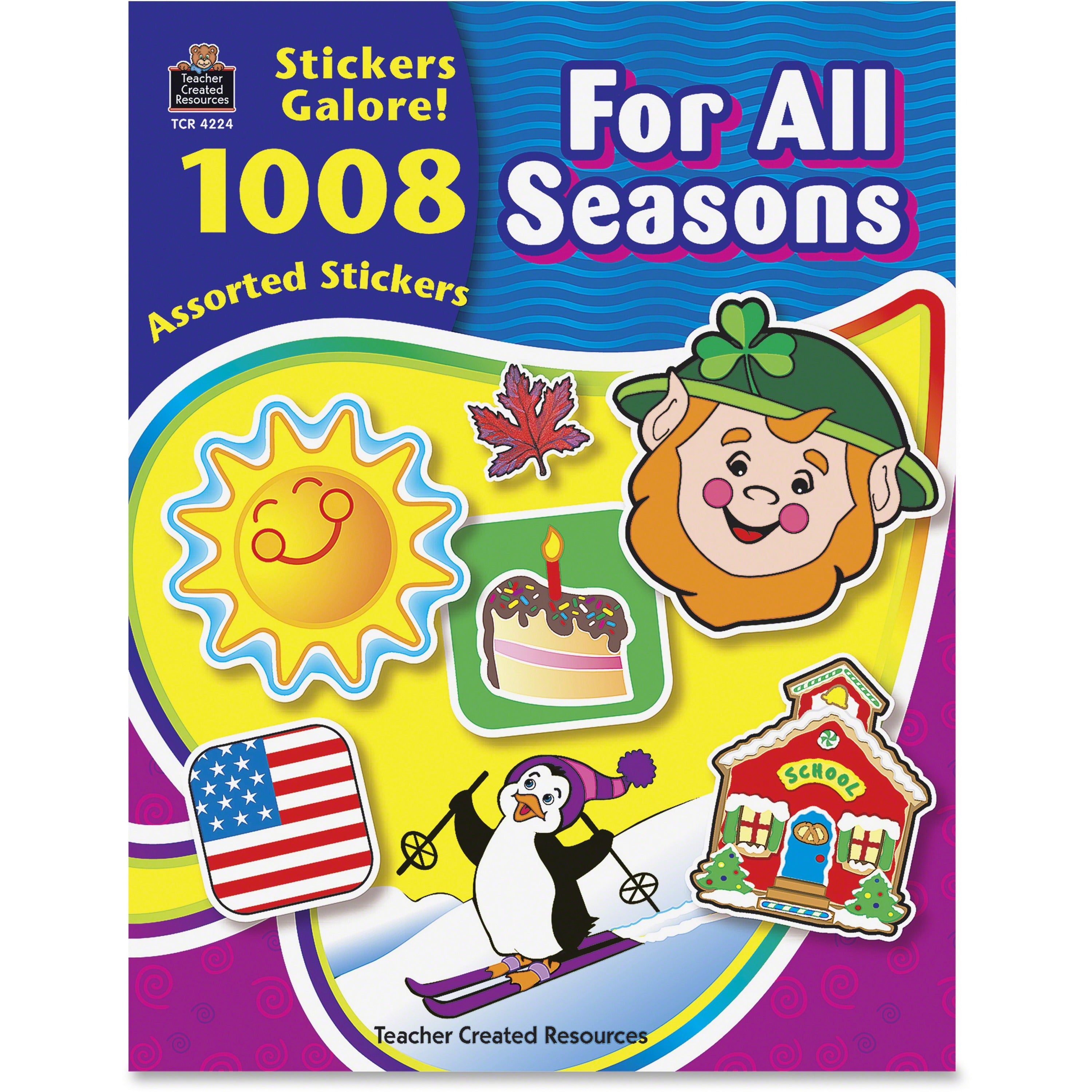 Teacher Created Resources Seasons Stickers Galore Book - Self-adhesive - Acid-free, Lignin-free - Assorted - 1008 / Pack