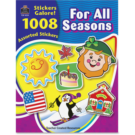 Teacher Created Resources Seasons Stickers Galore Book - Self-adhesive - Acid-free, Lignin-free - Assorted - 1008 / Pack