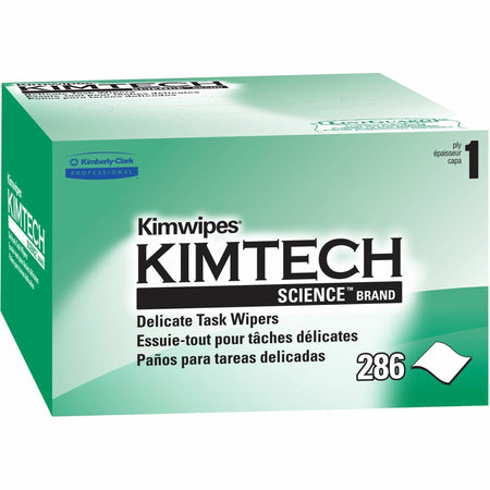 KIMTECH Science Kimwipes Delicate Task Wipers - 1 Ply - 4.39" Width x 8.20" Length - White - 286 / Box