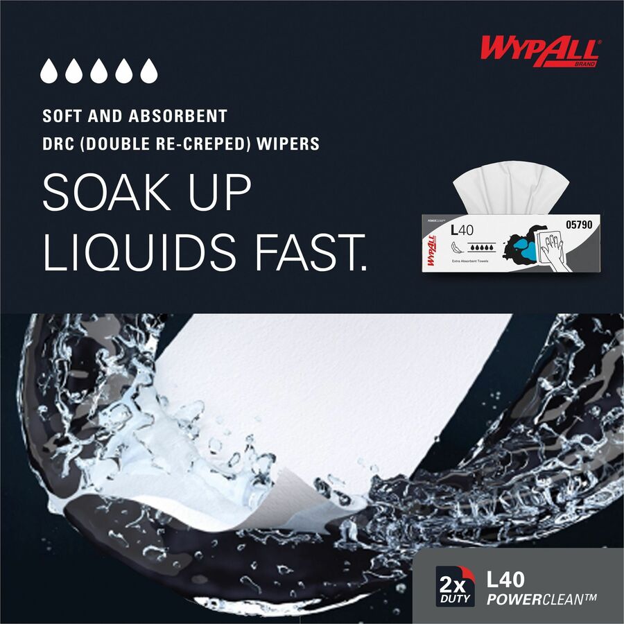 Wypall PowerClean L40 Extra Absorbent Towels - Left