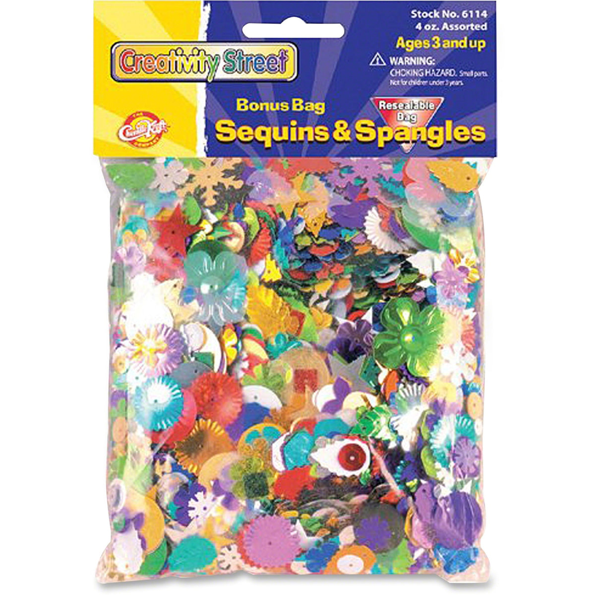 Creativity Street Sequins/Spangles Bonus Bag - Art, Craft - Assorted - 1 Each