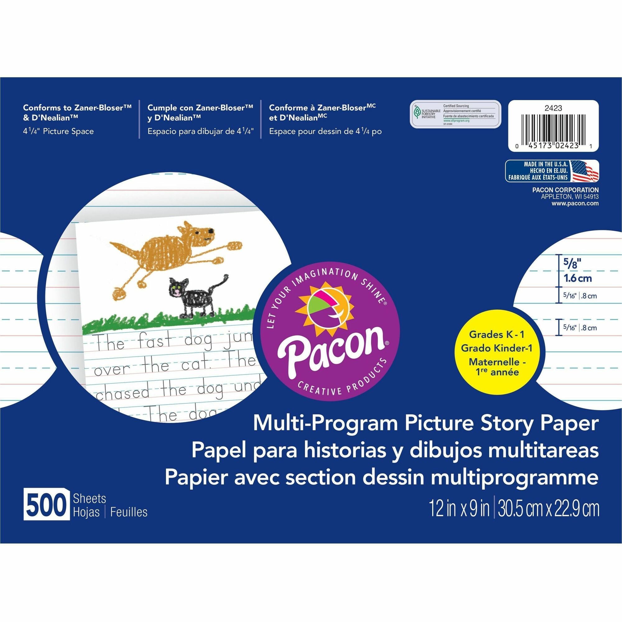 Pacon Multi-program Ruled Picture Story Paper - 2000