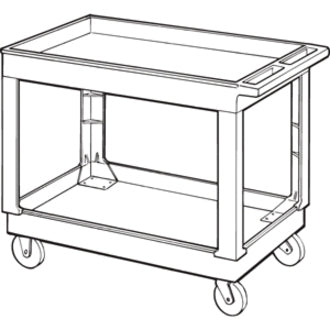 Rubbermaid Commercial 4" Casters 2-shelf Utility Cart - 2 Shelf - Push Handle Handle - 4" Caster Size - Foam - x 32.4" Width x 25.6" Depth x 40.2" Height - Black - 1 Each