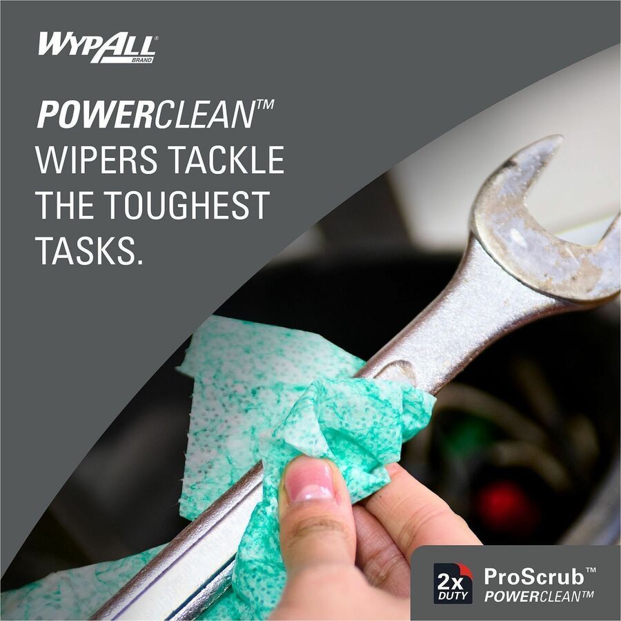 Wypall PowerClean ProScrub Heavy Duty Wet Towels - For Hand, Tool, Nonporous Surface - Orange Citrus Scent - 12" Length x 9.50" Width - Recommended For: Grease Remover, Grime Remover, Oil Remover - Pre-moistened - 75/Tub - 6 / Carton
