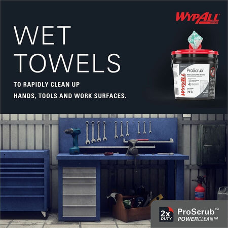 Wypall PowerClean ProScrub Heavy Duty Wet Towels - Alternate-Image6