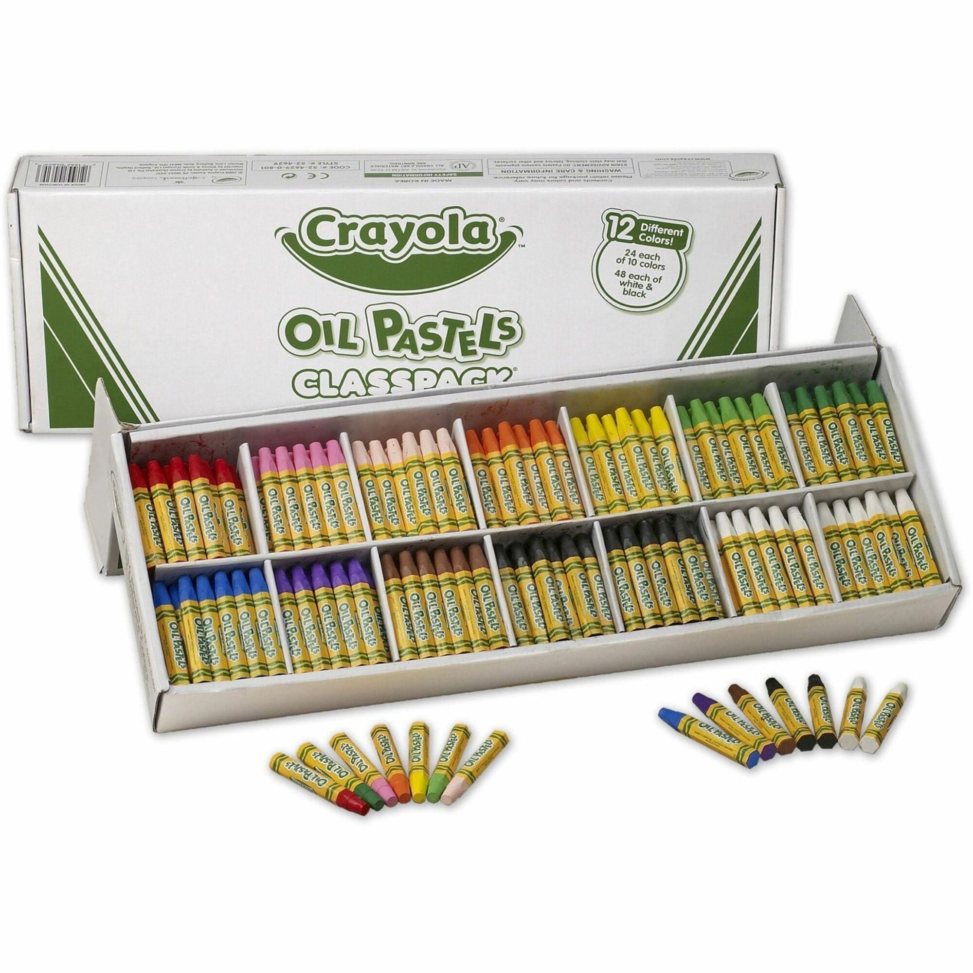 Crayola Oil Pastel Classpack - 12 Colors - 336 Pastels - Sticks