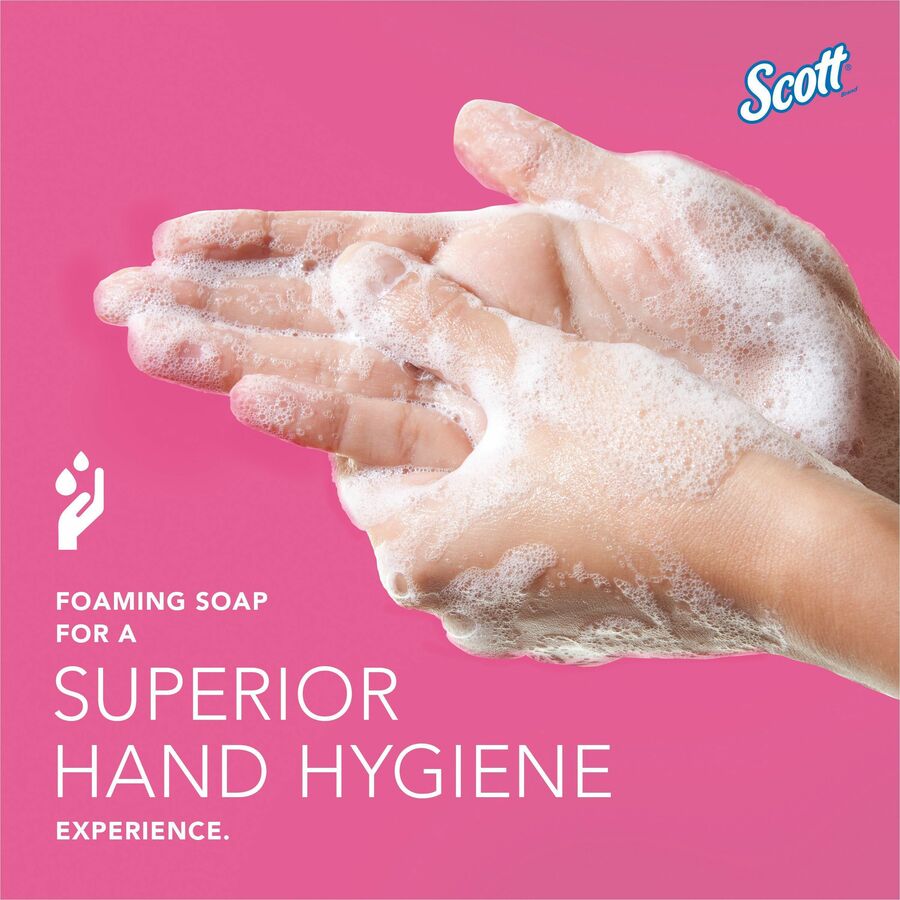 Scott Foam Skin Cleanser w/Moisturizers - Floral Scent - 1.06 quart - Hands-free Dispenser - Kill Germs - Office, Healthcare - Moisturizing - Pink - 1 Each