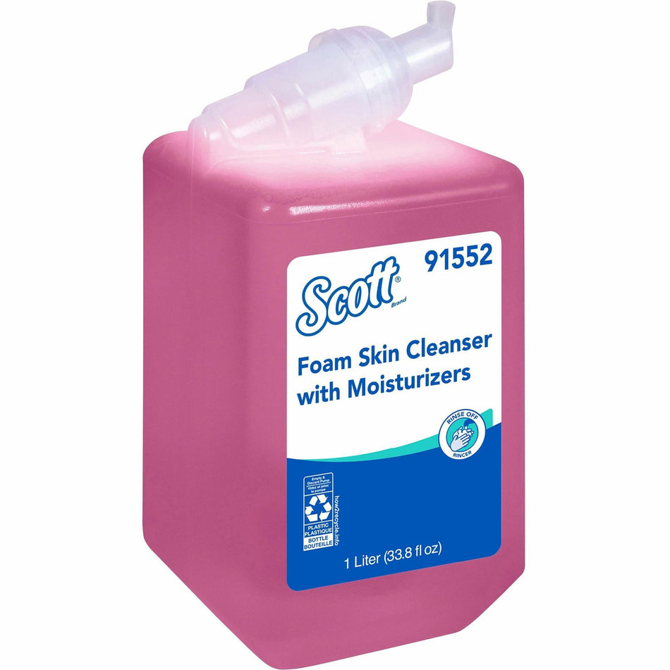 Scott Foam Skin Cleanser w/Moisturizers - Floral Scent - 1.06 quart - Hands-free Dispenser - Kill Germs - Office, Healthcare - Moisturizing - Pink - 1 Each