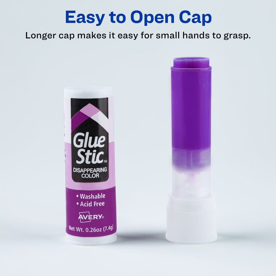 Avery Glue Stic: Disappearing Purple Color - 0.26 oz - 18 Pack