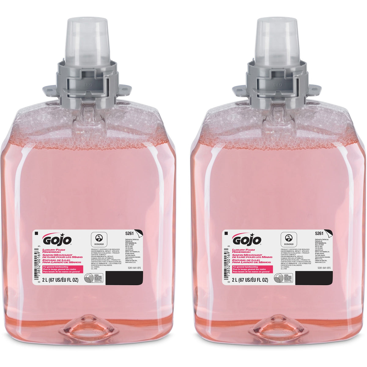 Gojo® FMX-20 Luxury Foam Soap - Cranberry Scent - 2.11 quart - Hand - Moisturizing - Translucent Pink - Bio-based - 2 / Carton