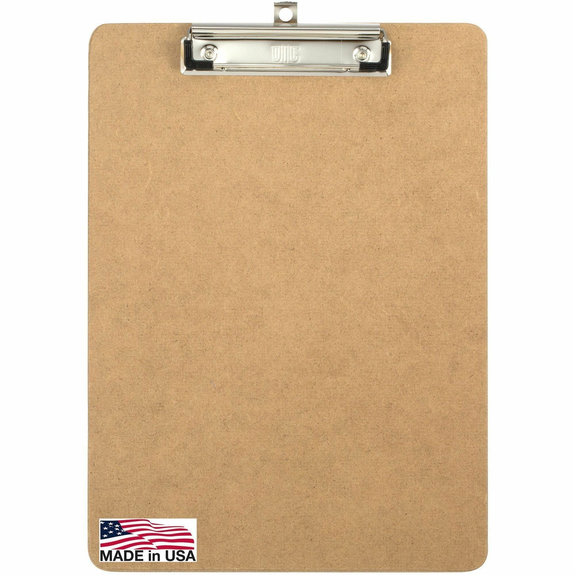 Officemate Low-profile Clipboard - 1" Clip Capacity - 9" x 12 1/2" Sheet Size - Hardboard - Brown - 1 Each