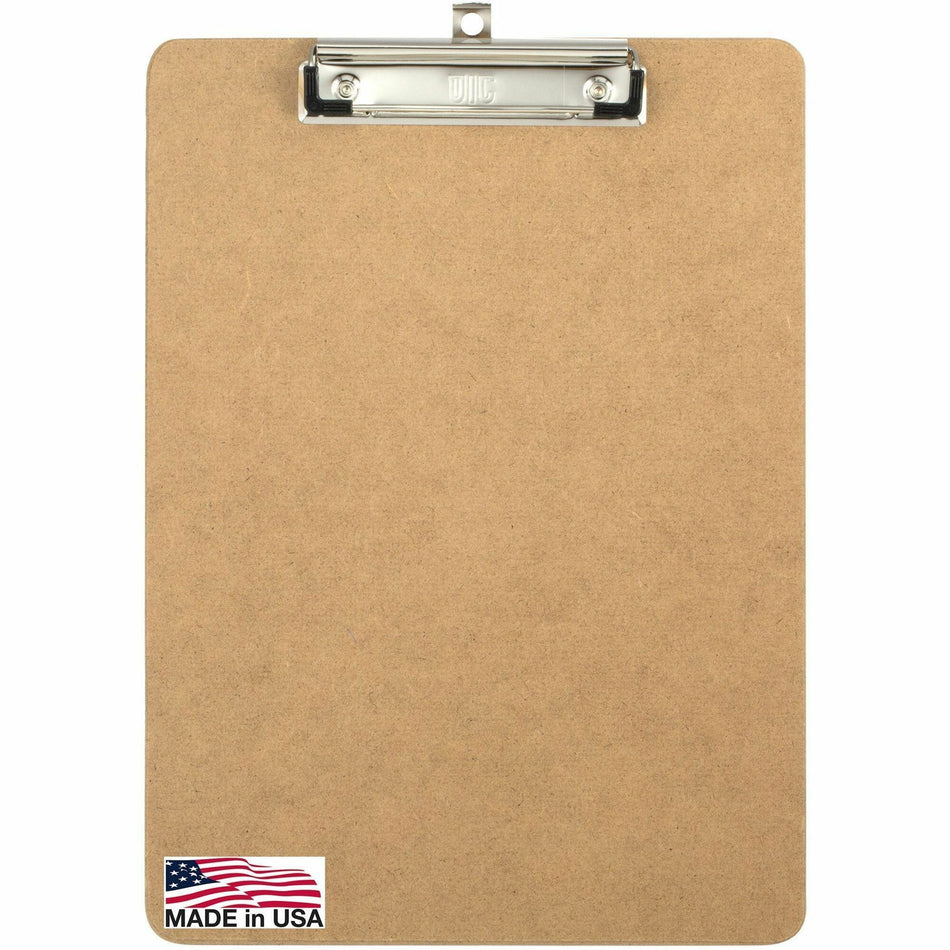 Officemate Low-profile Clipboard - 1" Clip Capacity - 9" x 12 1/2" Sheet Size - Hardboard - Brown - 1 Each