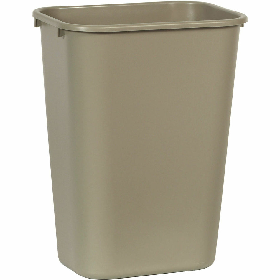 Rubbermaid Commercial 41 QT Large Deskside Wastebasket - 10.25 gal Capacity - Rectangular - Durable, Dent Resistant, Rust Resistant, Easy to Clean - 20" Height x 11.3" Width x 15.3" Depth - Plastic - Beige - 1 Each