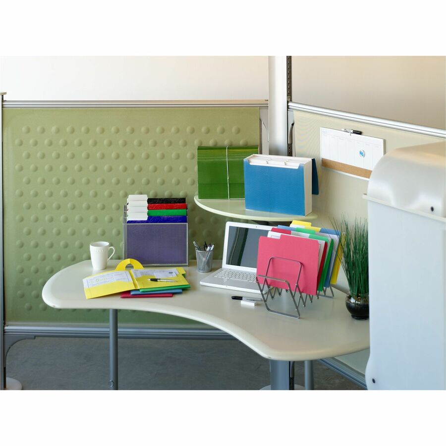 Smead SuperTab 1/3 Tab Cut Letter Recycled Top Tab File Folder - 8 1/2" x 11" - 3/4" Expansion - Top Tab Location - Assorted Tab Position - 11 pt. - 1 Plys - Blue, Green, Yellow, Red - 10% Recycled - 100 / Box