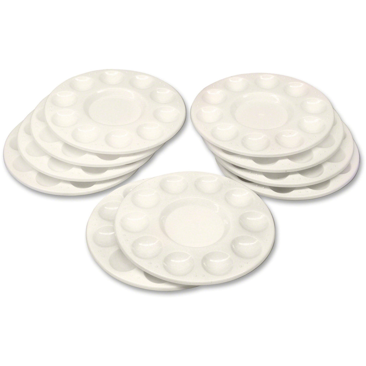 Creativity Street Round Paint Trays - Classroom - White - Plastic - 10 / Pack