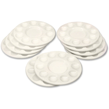 Creativity Street Round Paint Trays - Classroom - White - Plastic - 10 / Pack