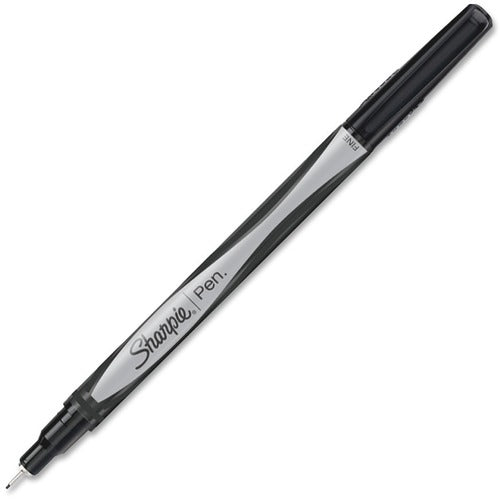 Sharpie Fine Point Pen - Fine Needle Pen Point - Black Ink - Gray, Black Barrel - 4 / Pack