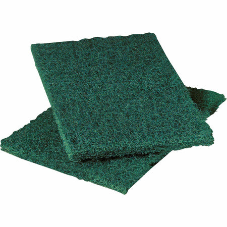 Scotch-Brite Heavy-Duty Scouring Pad - 9" Height x 6" Width - 1 Dozen - Synthetic Fiber, Resin - Green