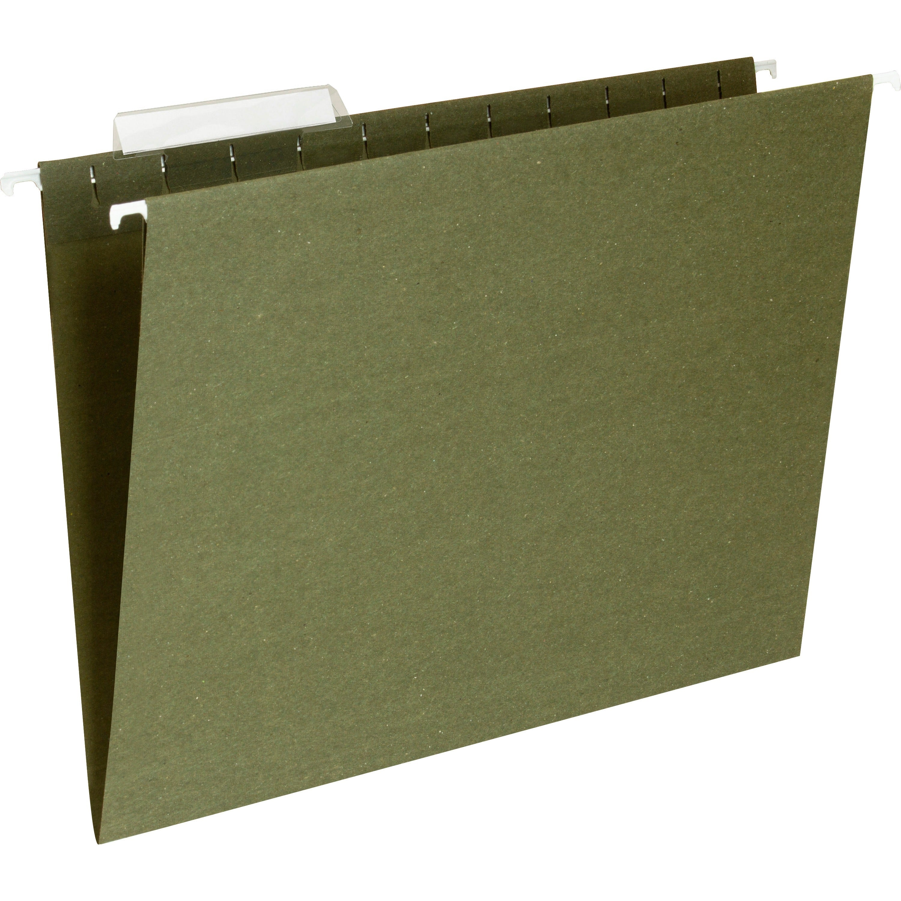 Business Source 1/3 Tab Cut Letter Recycled Hanging Folder - 8 1/2" x 11" - 11 pt. - Standard Green - Acid-free - 100% Recycled - 25 / Box