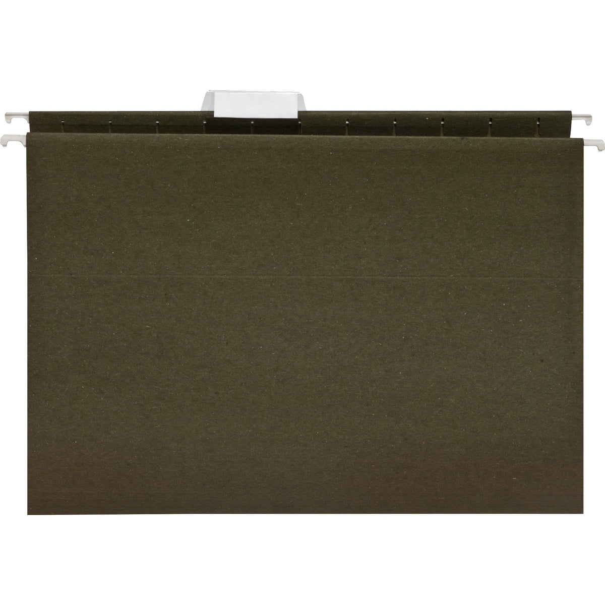 Business Source 1/5 Tab Cut Letter Recycled Hanging Folder - 8 1/2" x 11" - 11 pt. - Green - Acid-free - 100% Recycled - 25 / Box