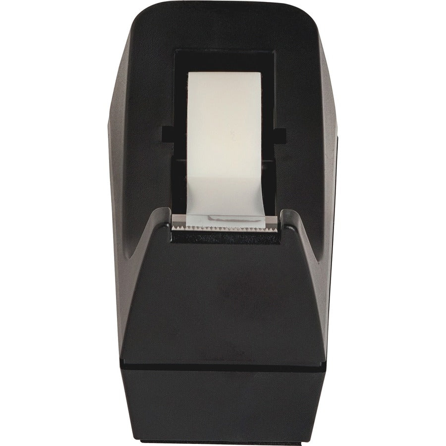 Business Source Standard Desktop Tape Dispenser - 1" Core - Non-skid Base - Plastic - Black - 1 Each