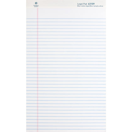 Business Source Writing Pads: Legal Size Micro Perforated 50 Sheets - Letter & Jr. Pads
