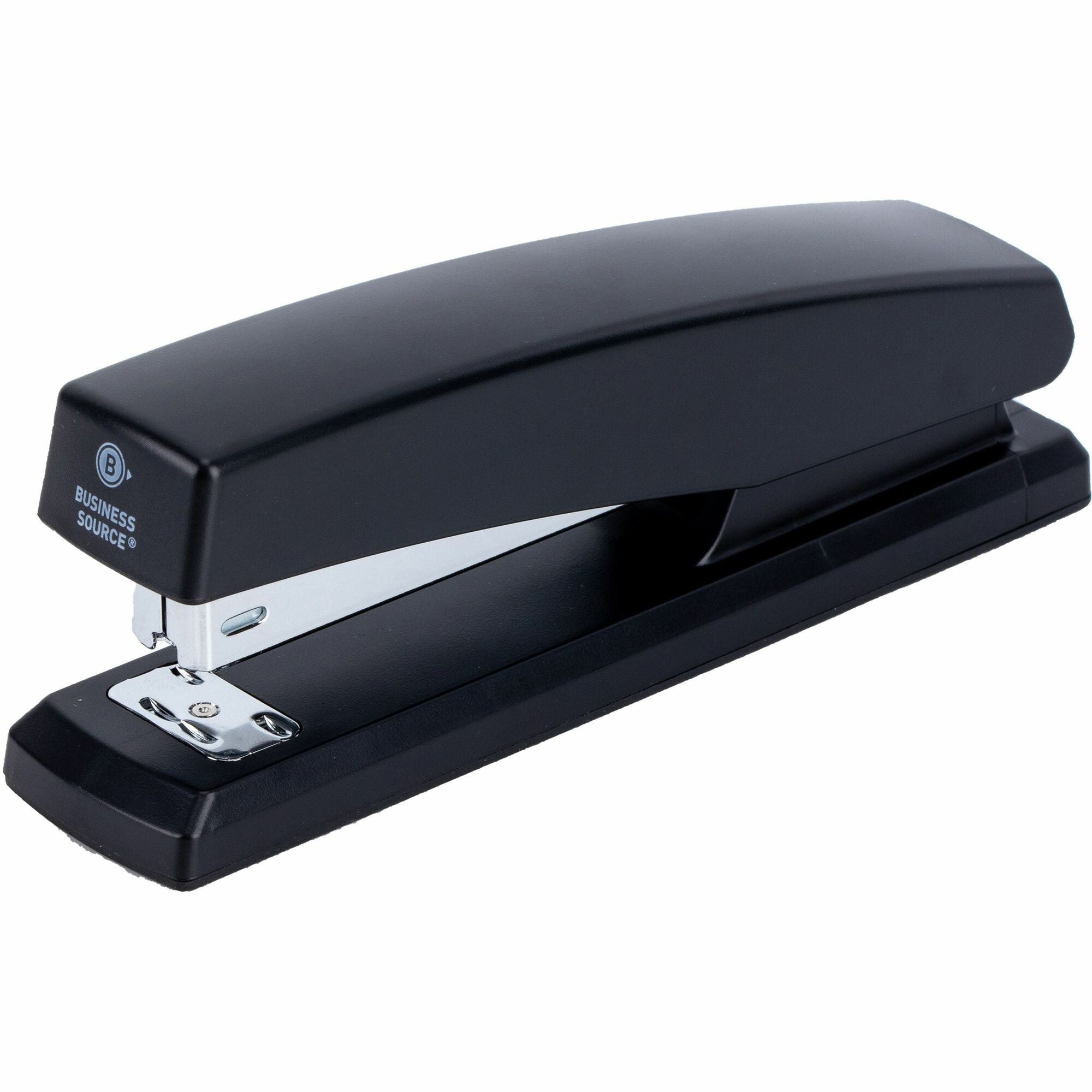 Business Source Full-Strip Desktop Stapler - Staples Upto 20 Sheet - Holds Upto 210 Staple - Full Strip - 3.50" Throat Depth - Black - Metal, Plastic - 1 Each