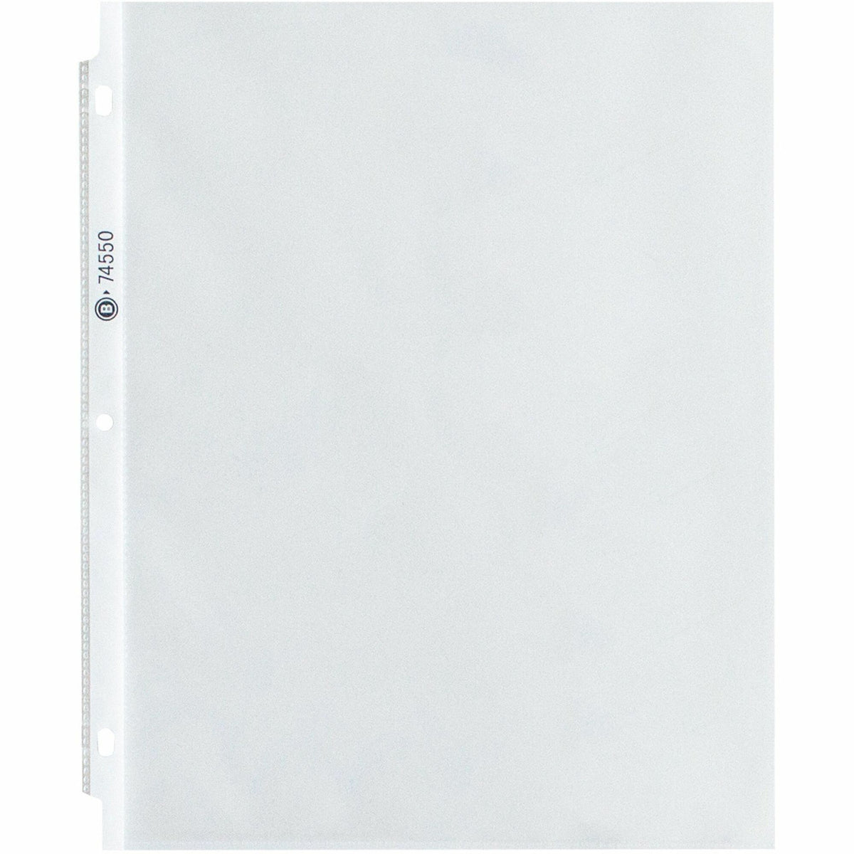 Business Source Top-Loading Poly Sheet Protectors - 3.3 mil Thickness - For Letter 8 1/2" x 11" Sheet - 3 x Holes - Ring Binder - Rectangular - Clear - Polypropylene - 100 / Box