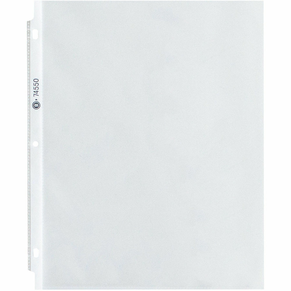 Business Source Top-Loading Poly Sheet Protectors - 3.3 mil Thickness - For Letter 8 1/2" x 11" Sheet - 3 x Holes - Ring Binder - Rectangular - Clear - Polypropylene - 100 / Box
