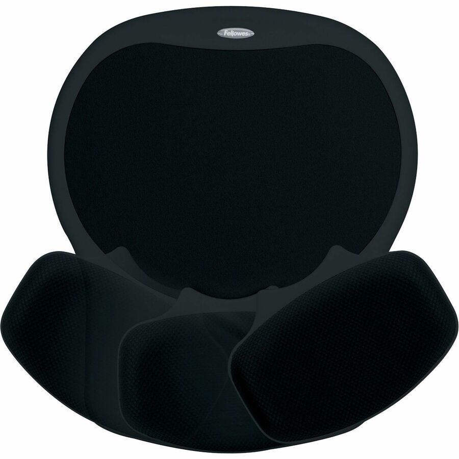 Fellowes Easy Glide Gel Wrist Rest/Mouse Pad - 1.50" Height x 10" Width x 12" Depth - Black - Gel - Wear Resistant, Tear Resistant - 1 Each
