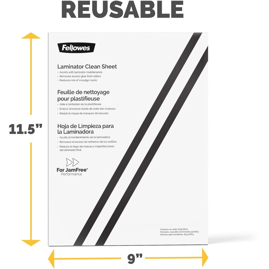 Fellowes Laminator Cleaning Sheets 10pk - White - 10 / Pack