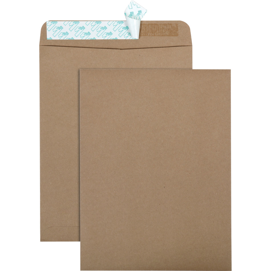 Quality Park 9 x 12 Catalog Mailing Envelopes with Redi-Strip® Self-Seal Closure - Catalog - 9" Width x 12" Length - 24 lb - Peel & Seal - Kraft - 100 / Box