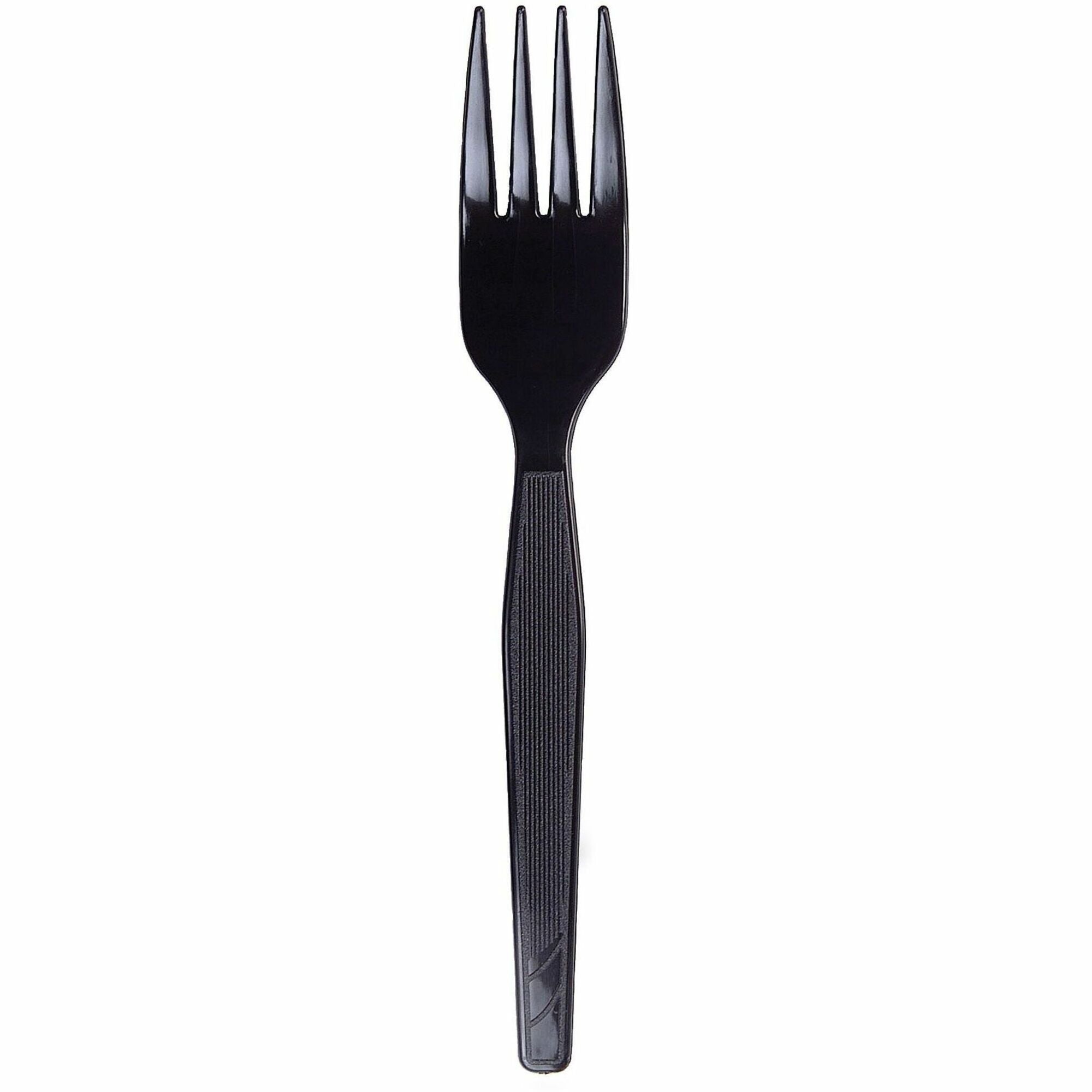 Dixie Medium-Weight Disposable Plastic Forks by GP Pro - Black - 1000 / Carton