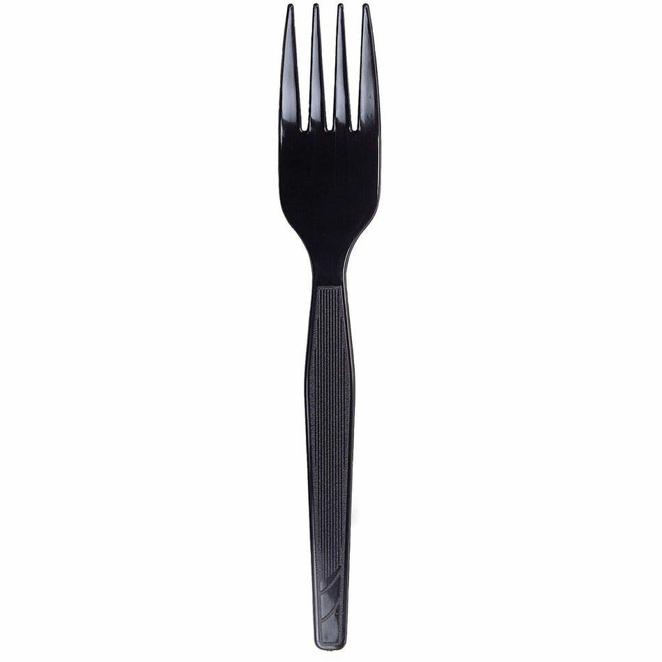 Dixie Medium-Weight Disposable Plastic Forks by GP Pro - Black - 1000 / Carton