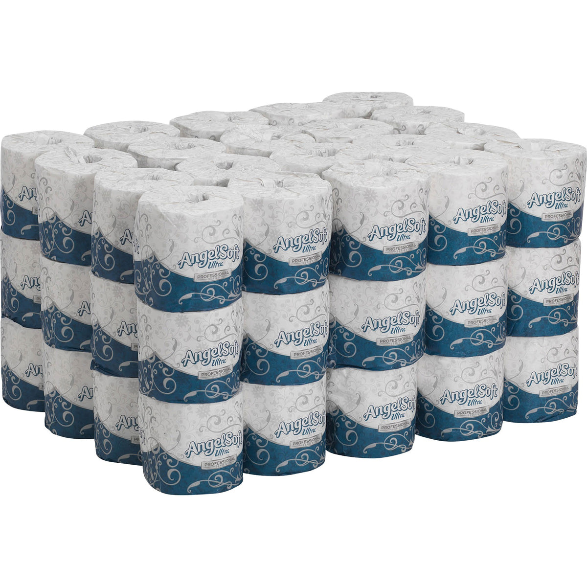 Angel Soft Ultra Professional Series Embossed Toilet Paper - 2 Ply - 4" Width x 4" Length - 400 Sheets/Roll - White - 60 / Carton