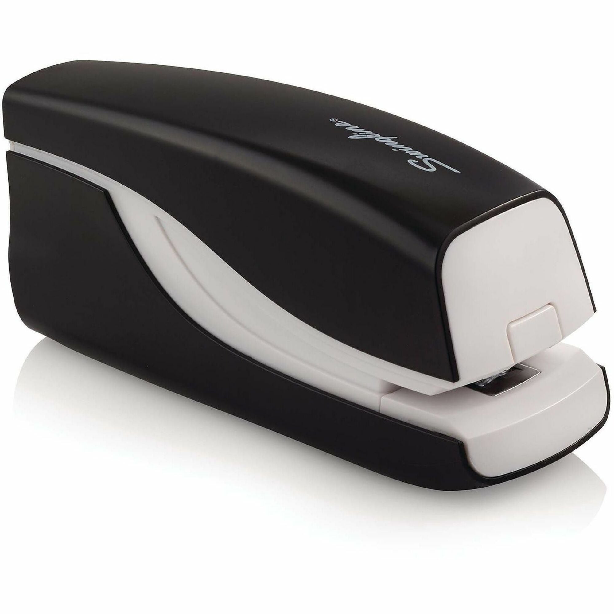 Swingline Breeze Automatic Stapler - Staples Upto 20 Sheet of 20lb Paper - Holds Upto 105 Staple - Half Strip - Staple Size: 0.25" - 4 x AA - Black - 1 Each